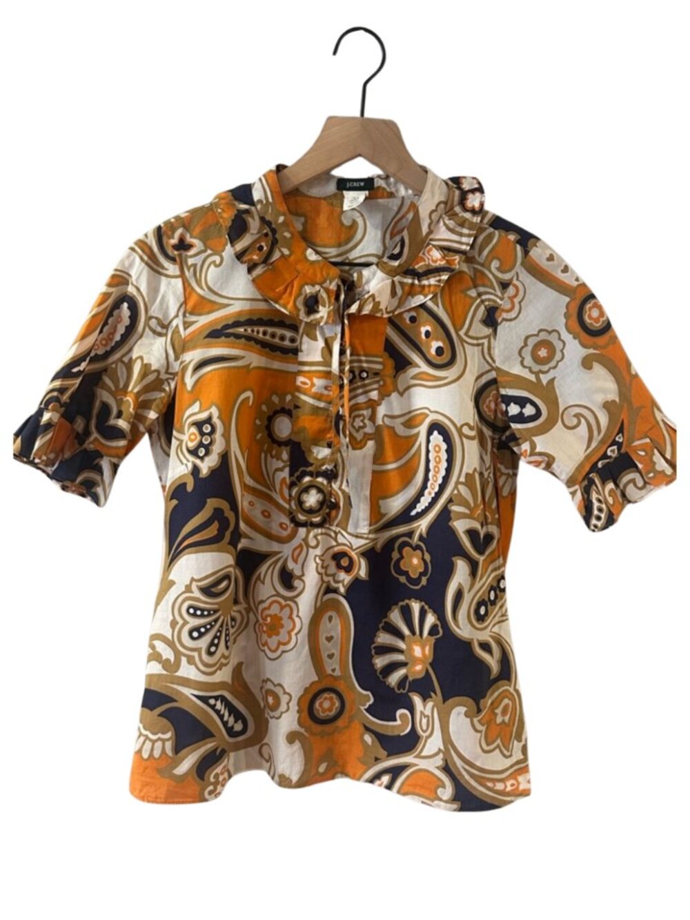 J. Crew Women’s Paisley Ruffle Tunic - Coppelle Paisley Alessia Blouse